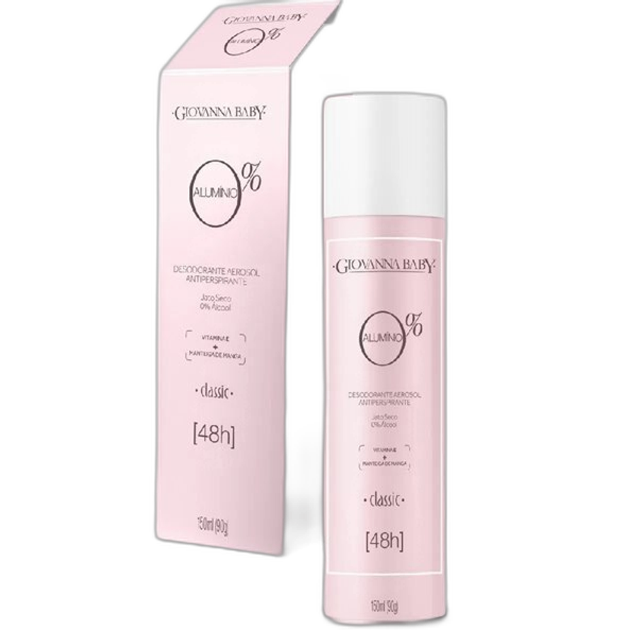 Desodorante Feminino Giovanna Baby Clássico 0% Zero Alumínio 150ml Aerossol