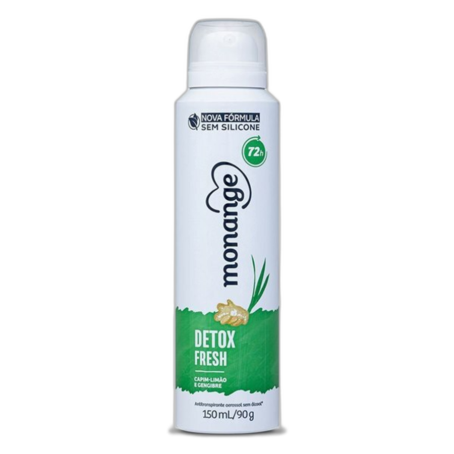 Desodorante Antitranspirante Aerossol Monange Feminino Detox Fresh 150ml