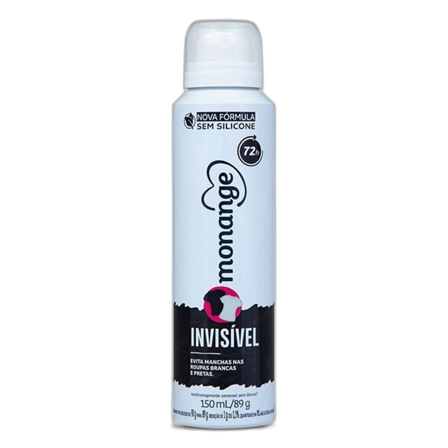 Desodorante Aerossol Antitranspirante Monange Feminino Invisível 150ml