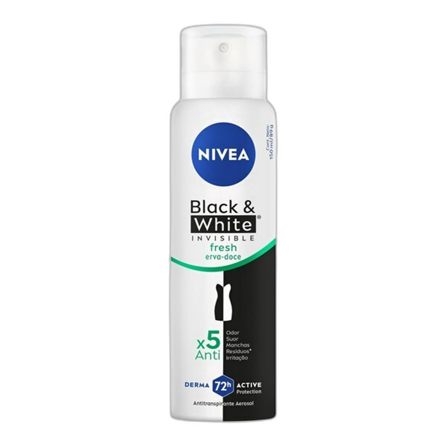 Desodorante Antitraspirante Aerossol Nivea Invisible Black & White Fresh 150ml