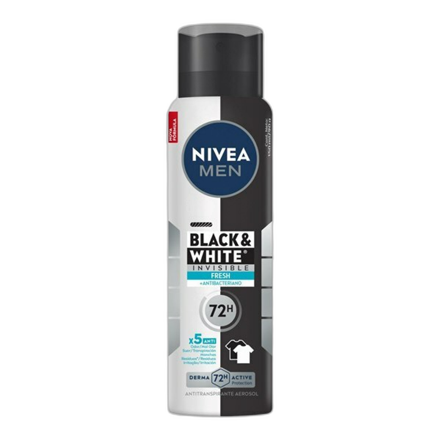 Desodorante Antitranspirante Aerossol Nivea Men Black & White Invisible Fresh 150ml