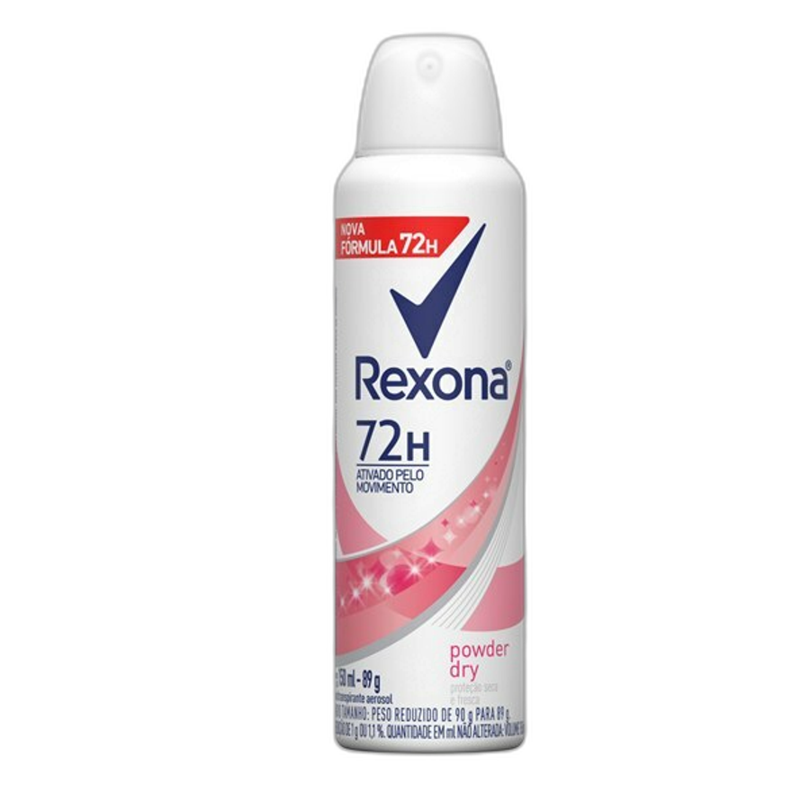 Desodorante Antitranspirante Aerossol Feminino Rexona Powder Dry 72 Horas 150ml