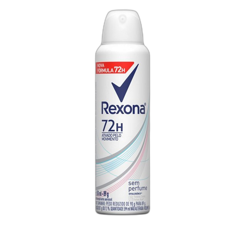 Desodorante Antitranspirante Aerossol Feminino Rexona Sem Perfume 72 Horas 150ml