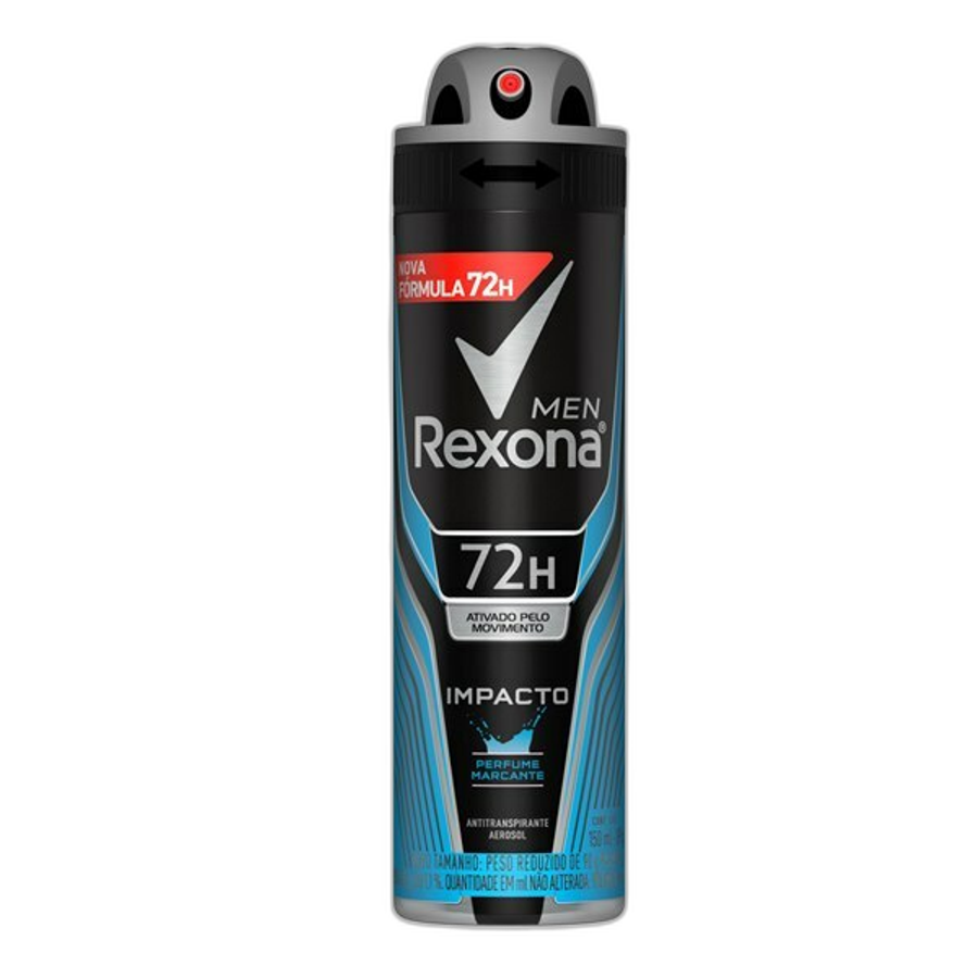 Desodorante Antitranspirante Aerossol Masculino Rexona Impacto 72 Horas 150ml