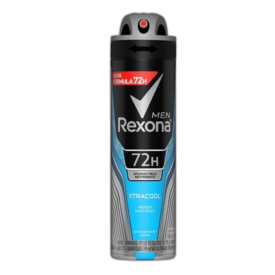 Desodorante Antitranspirante Aerossol Masculino Rexona Extracool 72 Horas 150ml
