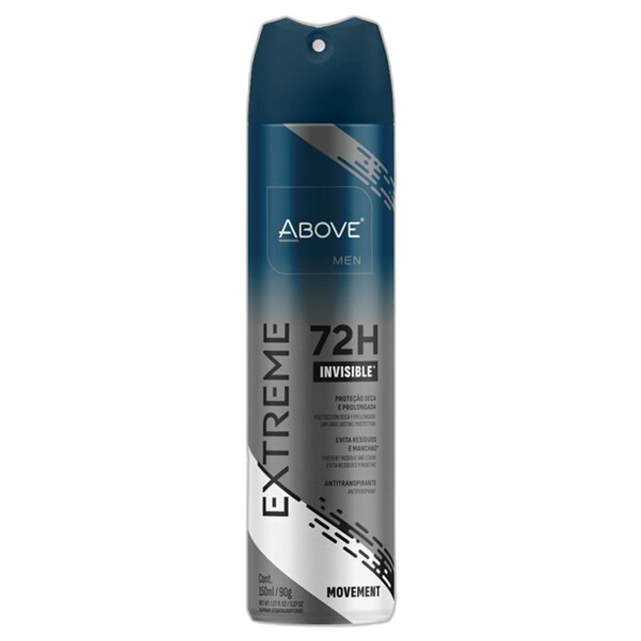 Desodorante Antitranspirante Aerossol Above Men Extreme Invisible Movement 150ml