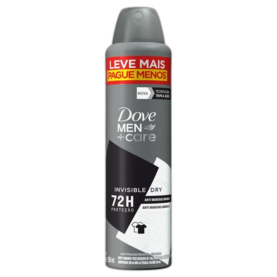 Desodorante Antitranspirante Aerossol Dove Men+care Invisible Dry 250ml