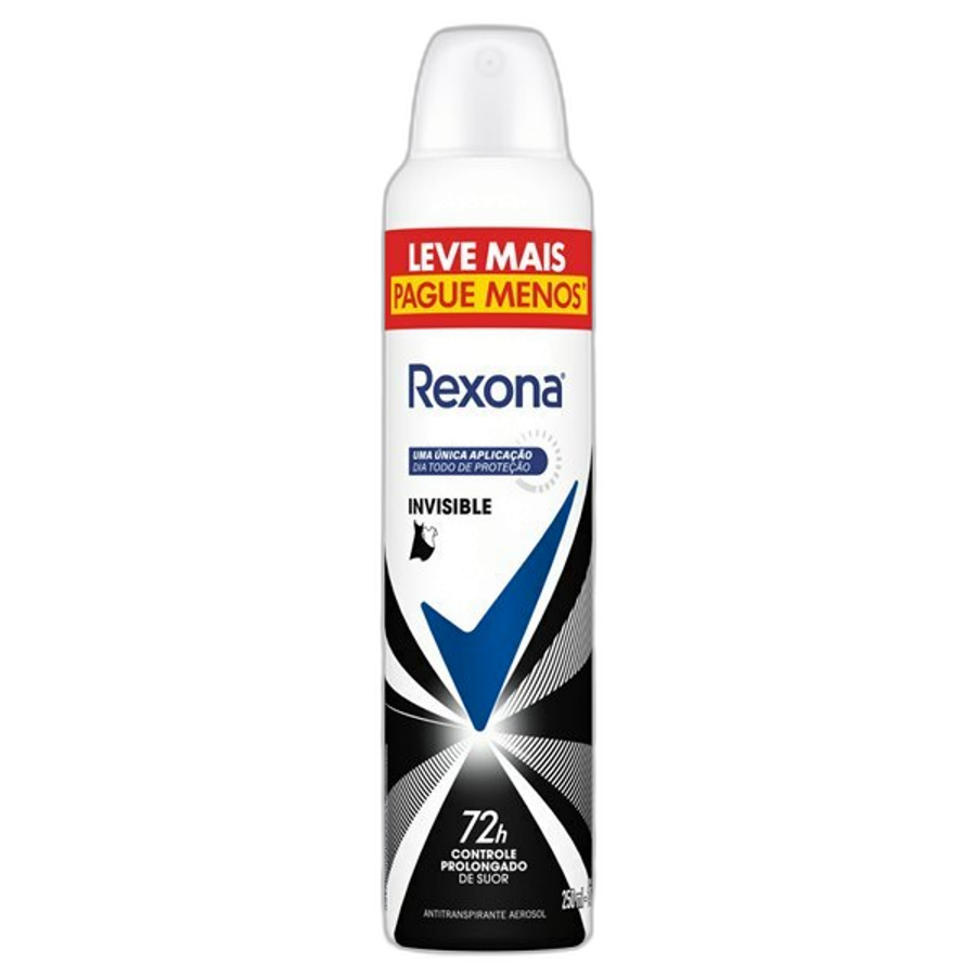 Desodorante Antitranspirante Aerossol Rexona Invisible 250ml