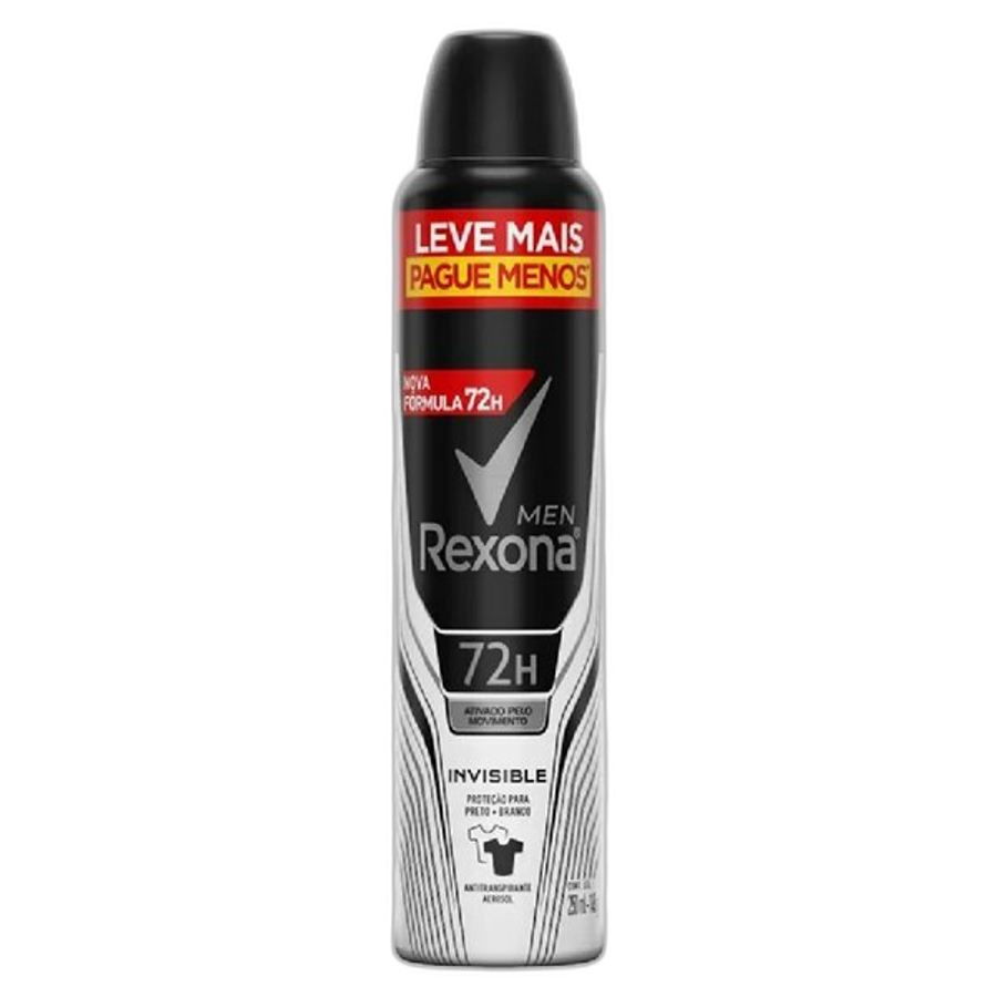 Desodorante Antitranspirante Aerossol Rexona Men Invisible 250ml