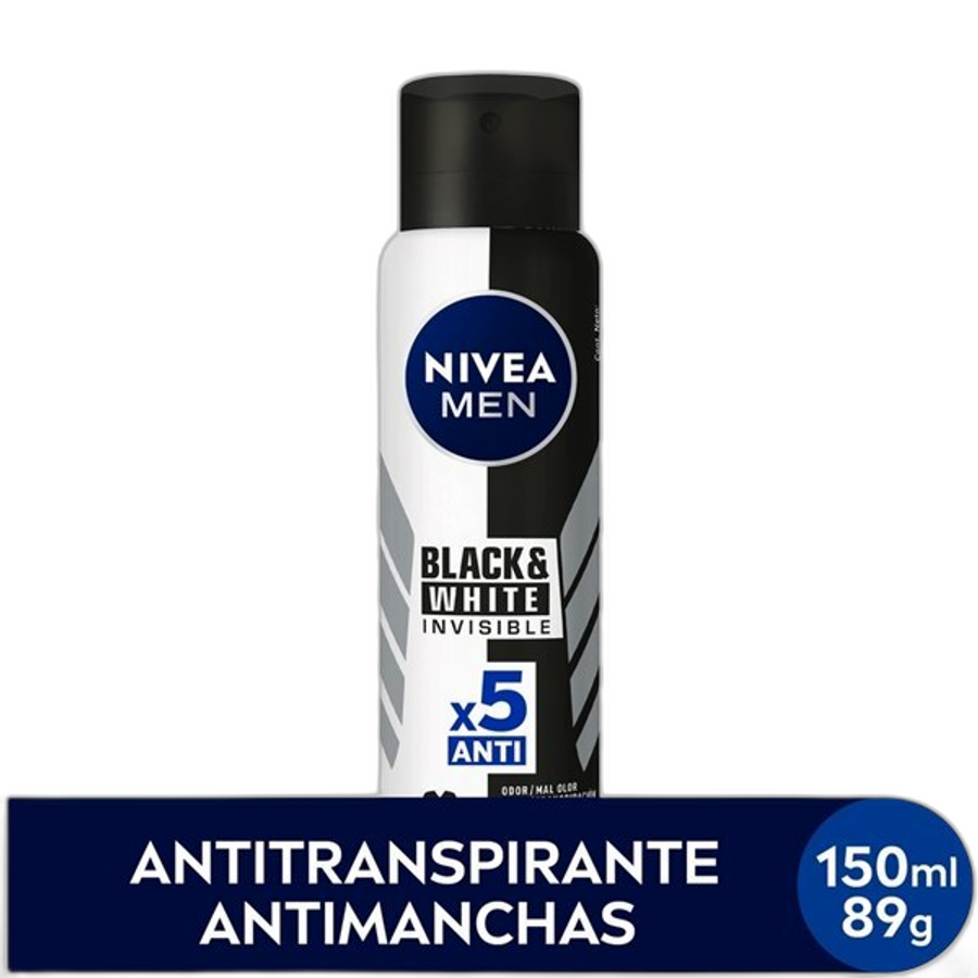 Desodorante Antitranspirante Aerossol Nivea Men Black&white Invisible 150ml