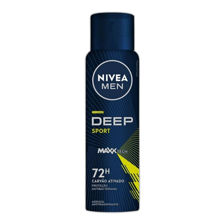 Desodorante Antitranspirante Aerossol Nivea Men Deep Sport Maxxtech Carvão Ativado 150ml