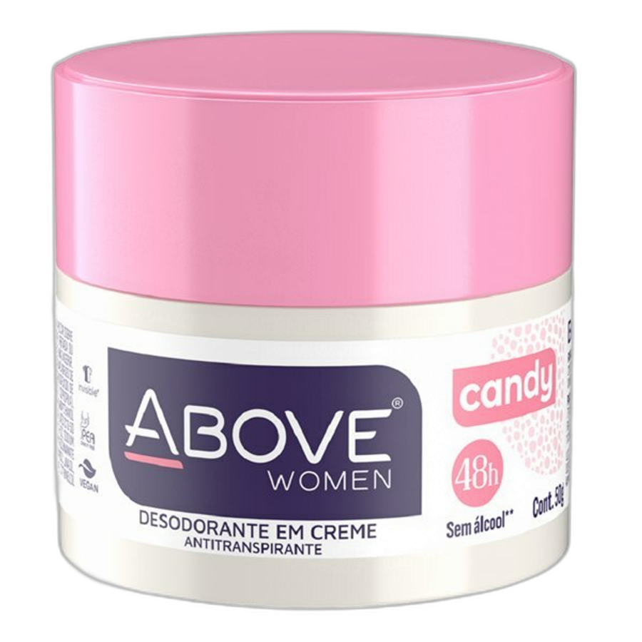 Desodorante Antitranspirante Creme Above Women Invisible Candy 50g