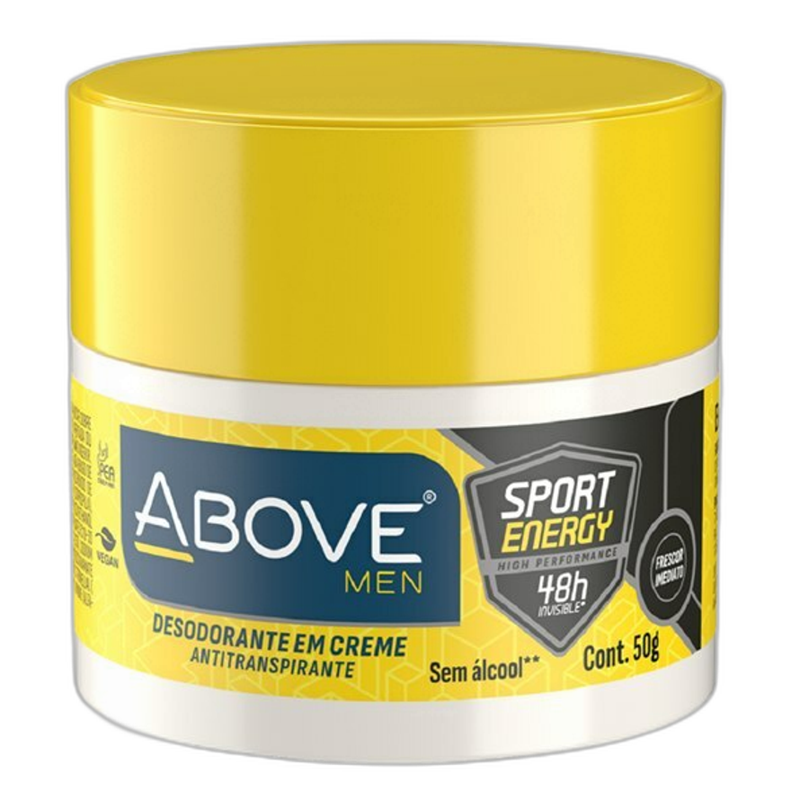 Desodorante Antitranspirante Creme Above Men Invisible Sport Energy 50g