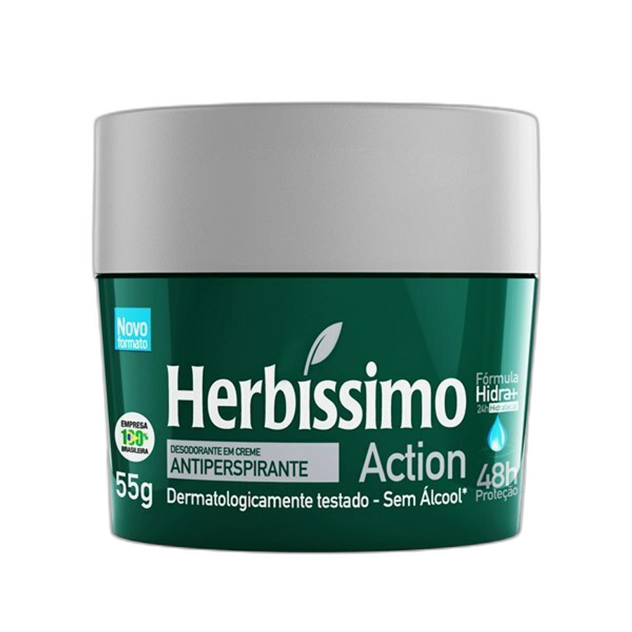 Desodorante em Creme Antitranspirante Herbíssimo Action 55g