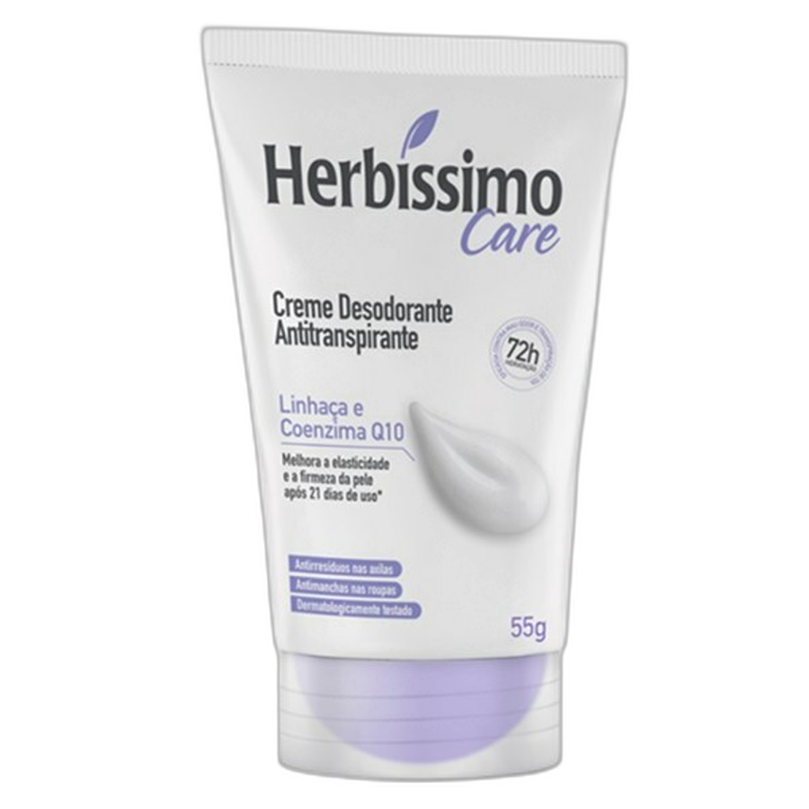 Creme Desodorante Antitranspirante Herbíssimo Care Linhaça Dana Bisnaga 55g