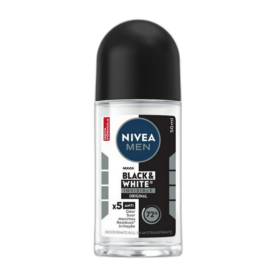 Desodorante Antitranspirante Roll On Nivea Men Black&white Invisible 50ml