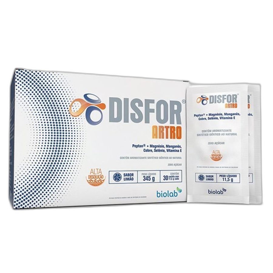 Suplemento Alimentar Disfor Artro Biolab Sabor Limão 11,5g 30 Sachês