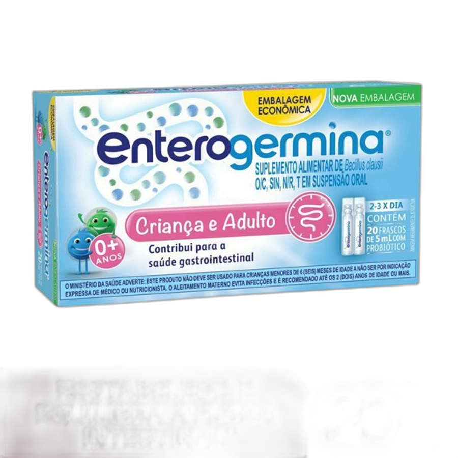 Probiótico Enterogermina Tamanho Família 20 Frascos de 5ml Cada
