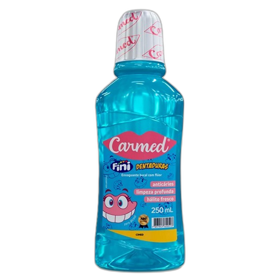 Enxaguante Bucal Carmed Fini Dentaduras Zero Álcool 250ml