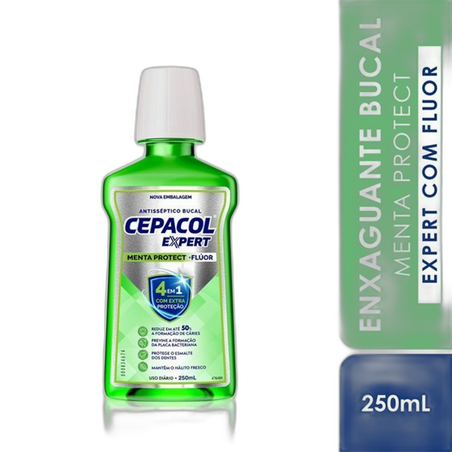 Enxaguante Bucal Cepacol Expert 4 em 1 Menta Protect + Flúor 250ml