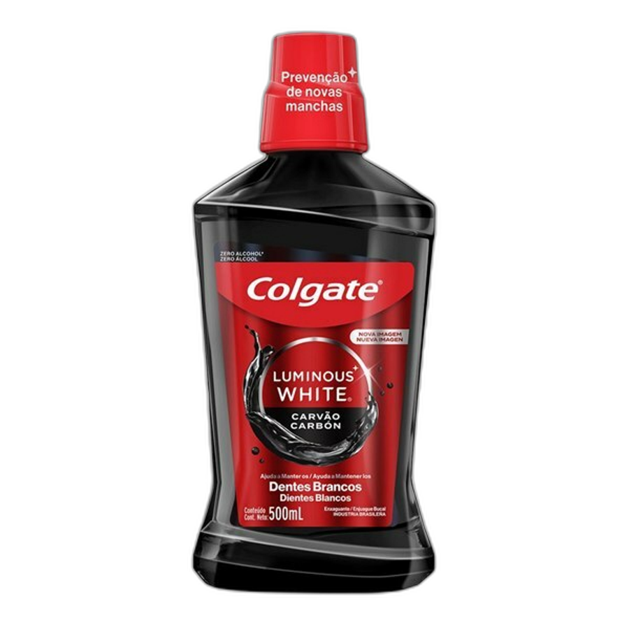 Enxaguante Bucal para Clareamento Dental Colgate Luminous White Carvão 500ml