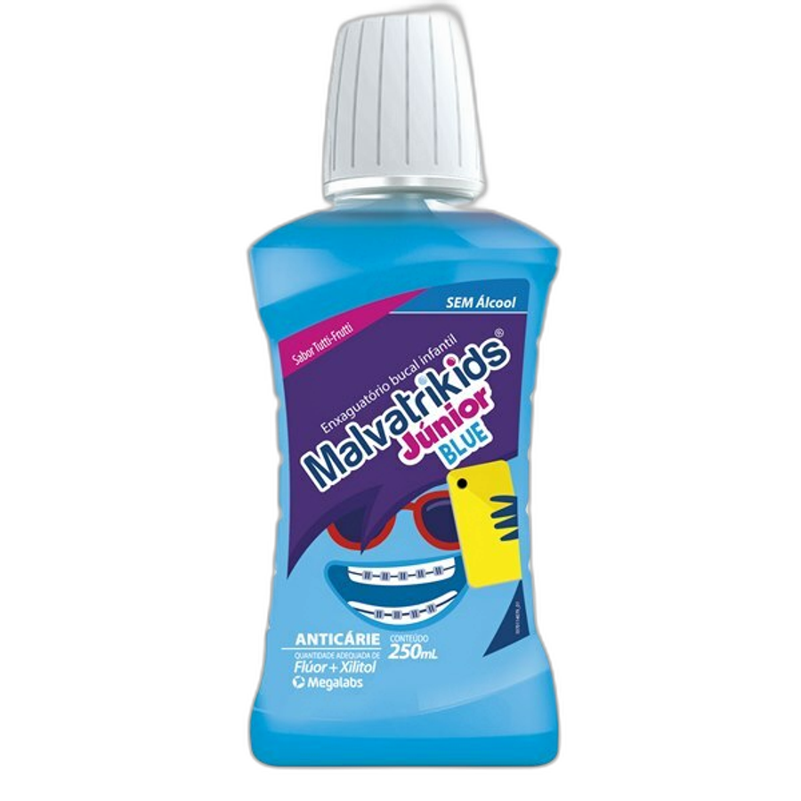 Enxaguante Bucal Infantil Malvatrikids Junior Blue 250ml