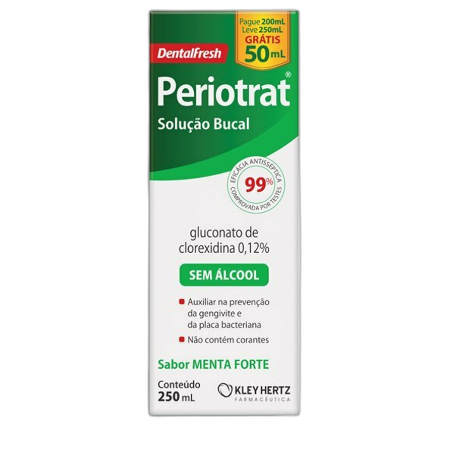 Enxaguante Bucal Periotrat Pró Gengivas Sem Álcool Sabor Menta Forte 250ml