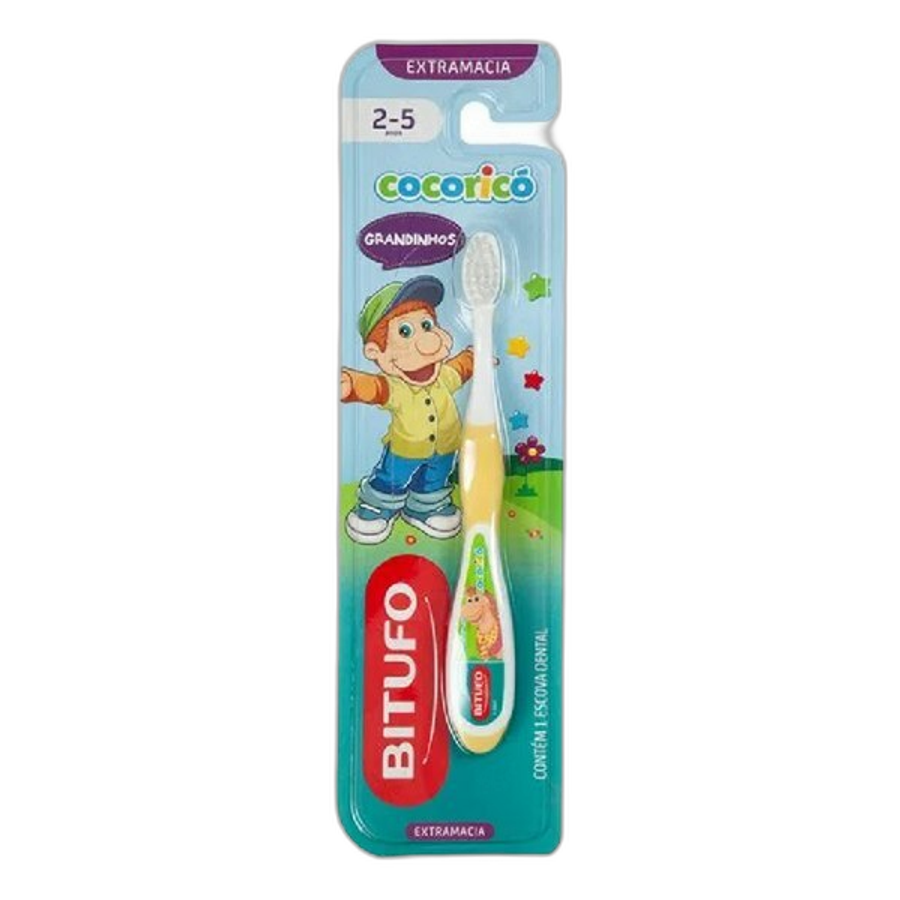 Escova de Dente Infantil Bitufo Cocoricó Grandinhos Ultramacia 2 a 5 Anos 1 Unidade