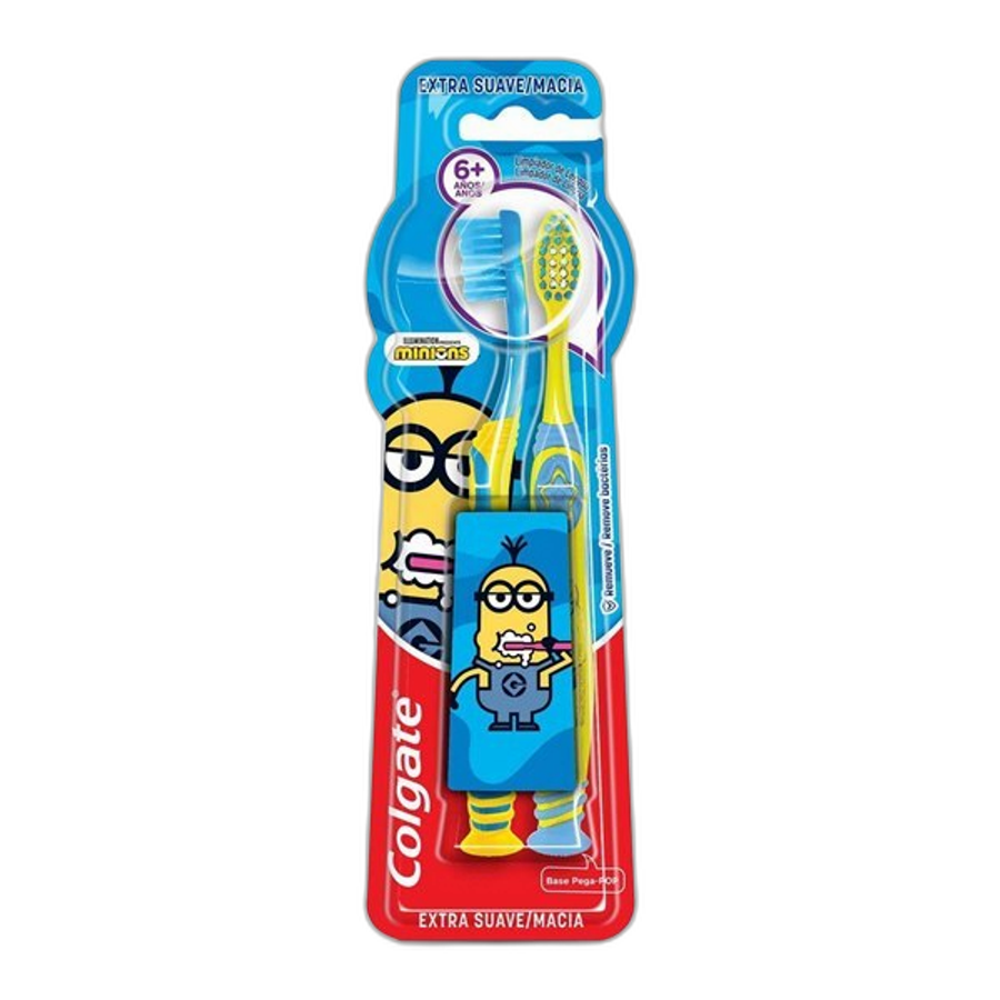 Escova Dental Infantil Colgate Smiles Minions 6+ Anos 2 Unidades