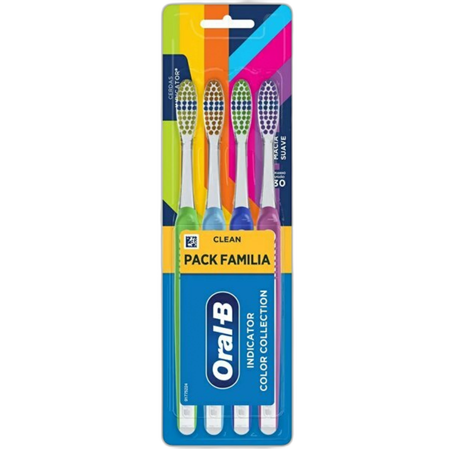 Escovas Dental Oral-B Clean Indicator Color Collection 4 Unidades
