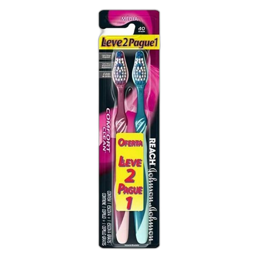 Escova Dental Reach Comfort Clean 2 Unidades