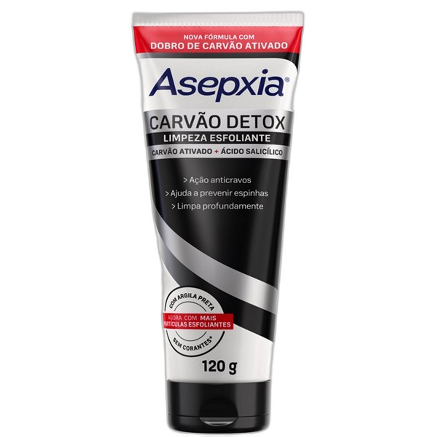 Limpeza Esfoliante Asepxia Carvão Detox Anticravos 120g