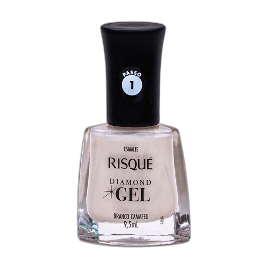 ESMALTE RISQUE DIAMOND GEL BRANCO CAMAFEU 9,5ML
