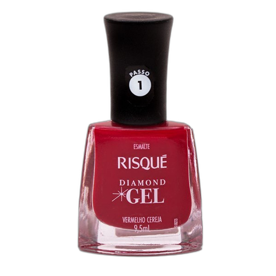 Esmalte Cremoso Risqué Diamond Gel Vermelho Cereja 9,5ml