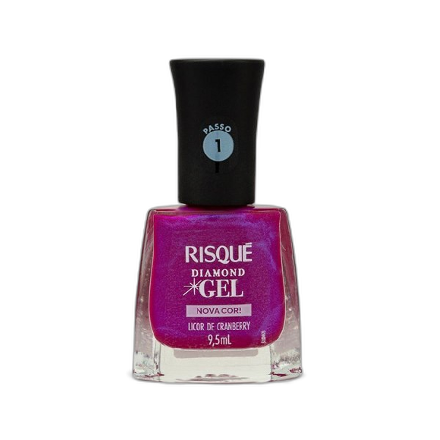 Esmalte Risque Diamond Gel Nova Cor Licor de Cranberry 9,5ml