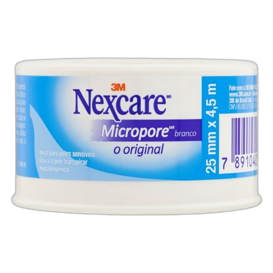 Fita Micropore Nexcare Branca 25 Mm X 4,5 M 1 Unidade