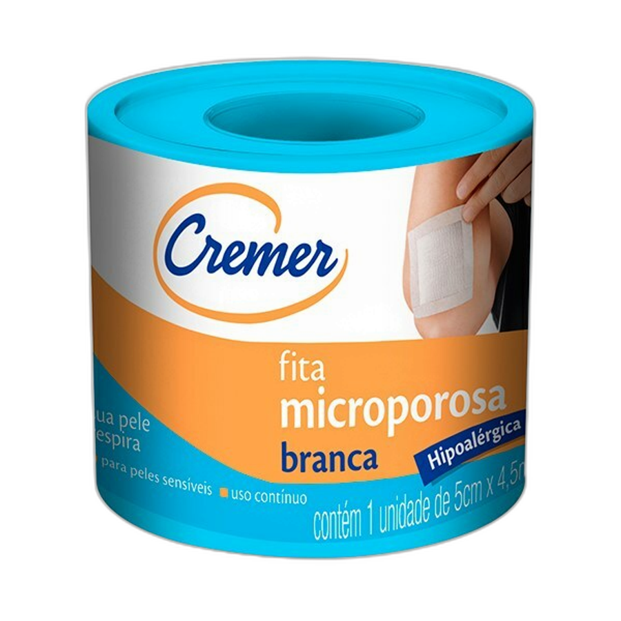 Fita Microporosa Hipoalérgica Cremer Branca 5cm X 4,5m 1 Unidade