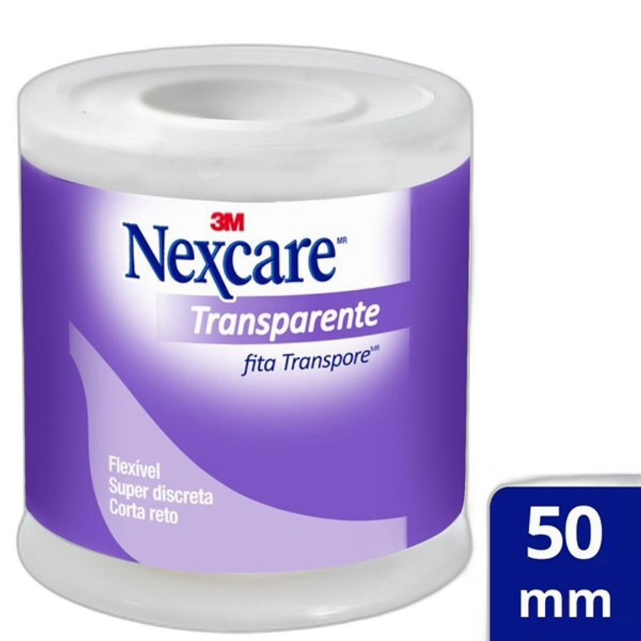 Esparadrapo Transpore Nexcare Transparente 5cm X 4,5m 1 Unidade