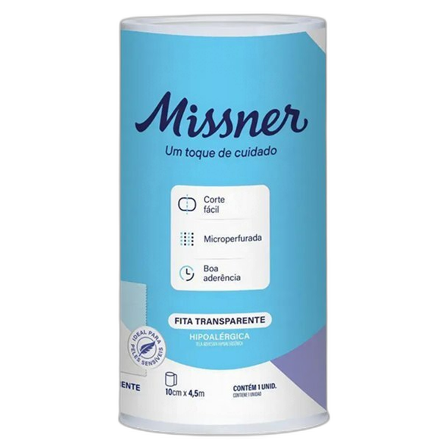 Fita Transparente Microperfurada Hipoalérgica 10cmx4,5m - Missner