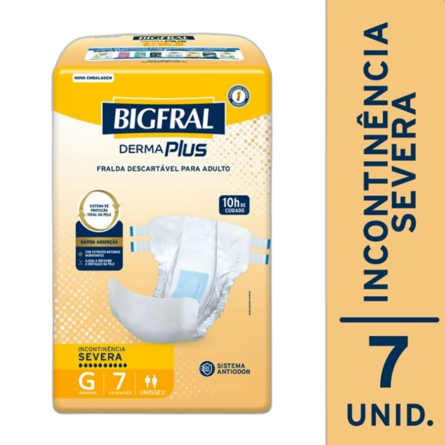 FRALDA BIGFRAL DERMA PLUS G C/7UND