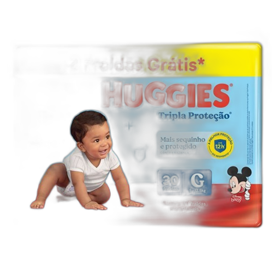 Fralda Huggies Tripla Proteção Meguinha Genérico 30 Unidades