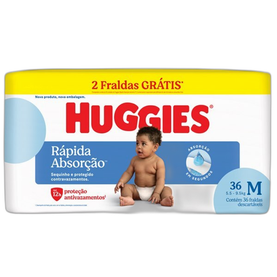 Fralda Huggies Tripla Proteção Meguinha (m) 36 Unidades