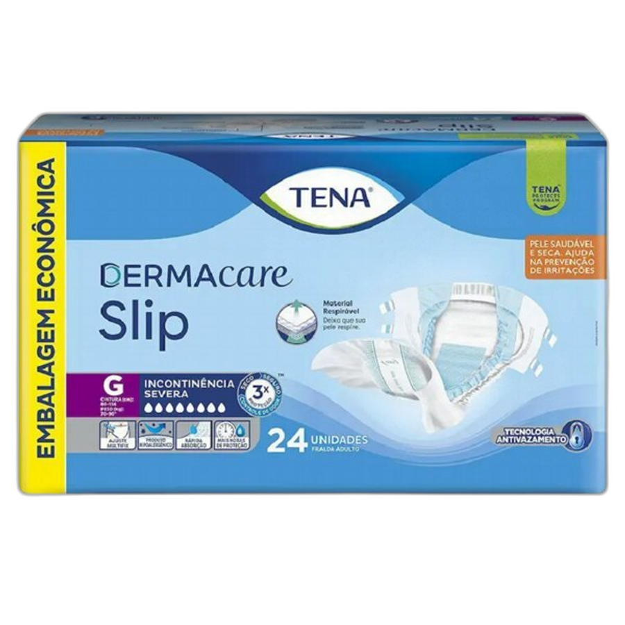 Fralda Geriátrica Tena Dermacare Slip G 24 Unidades
