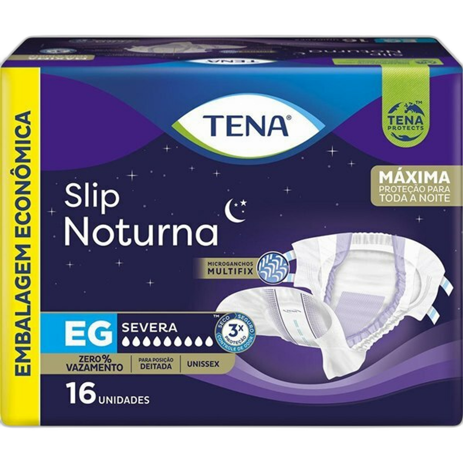 Fralda Geriátrica Tena Slip Noturna Eg 16 Unidades