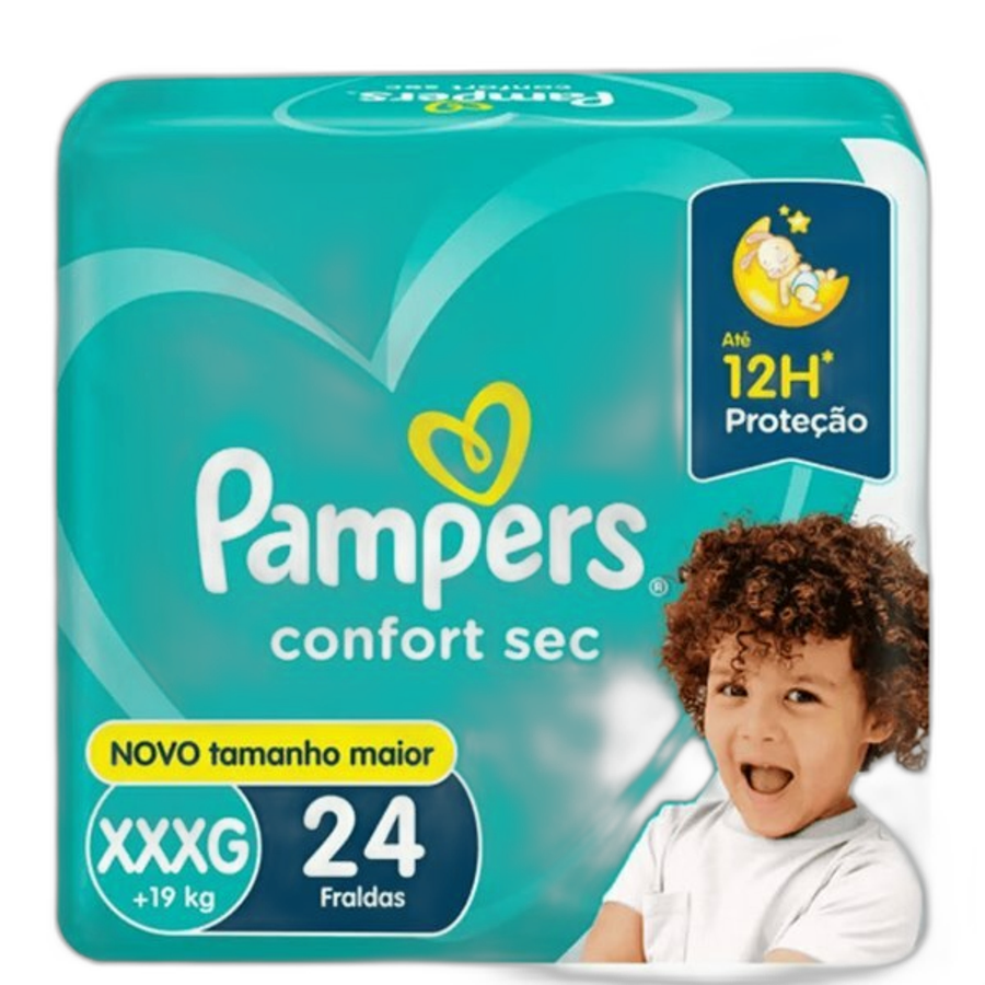 Fralda Pampers Confort Sec Xxxg 24 Unidades