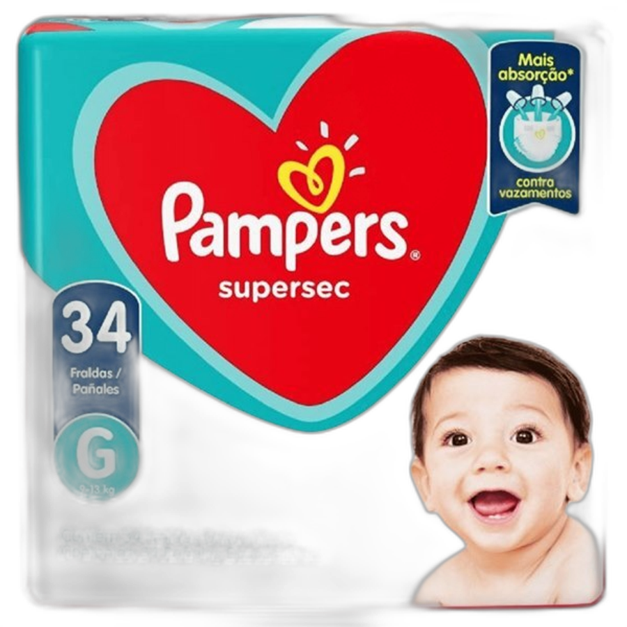FR PAMPERS SUPERSEQUINHA MEGA G C/34UN