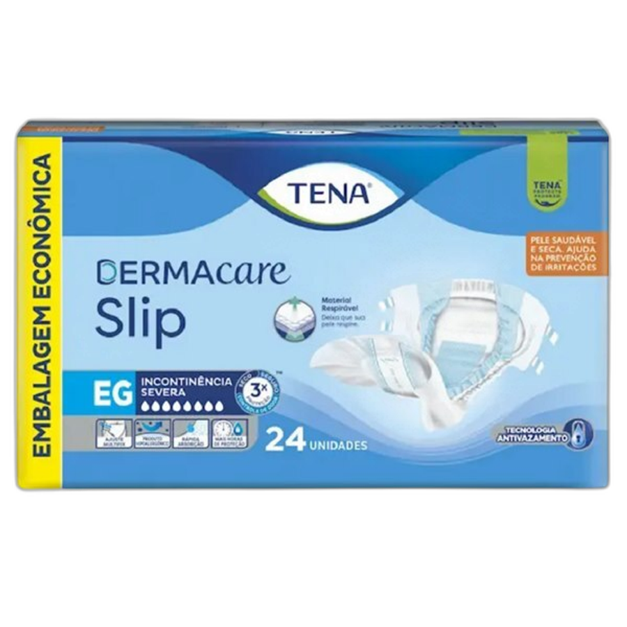 Fralda Geriátrica Tena Dermacare Slip Eg 24 Unidades