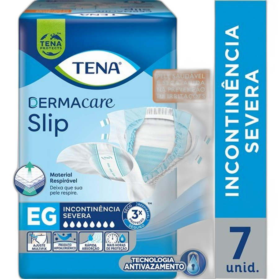Fralda Geriátrica Tena Dermacare Slip Eg 7 Unidades