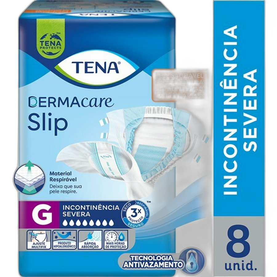 Fralda Geriátrica Tena Dermacare Slip G 8 Unidades