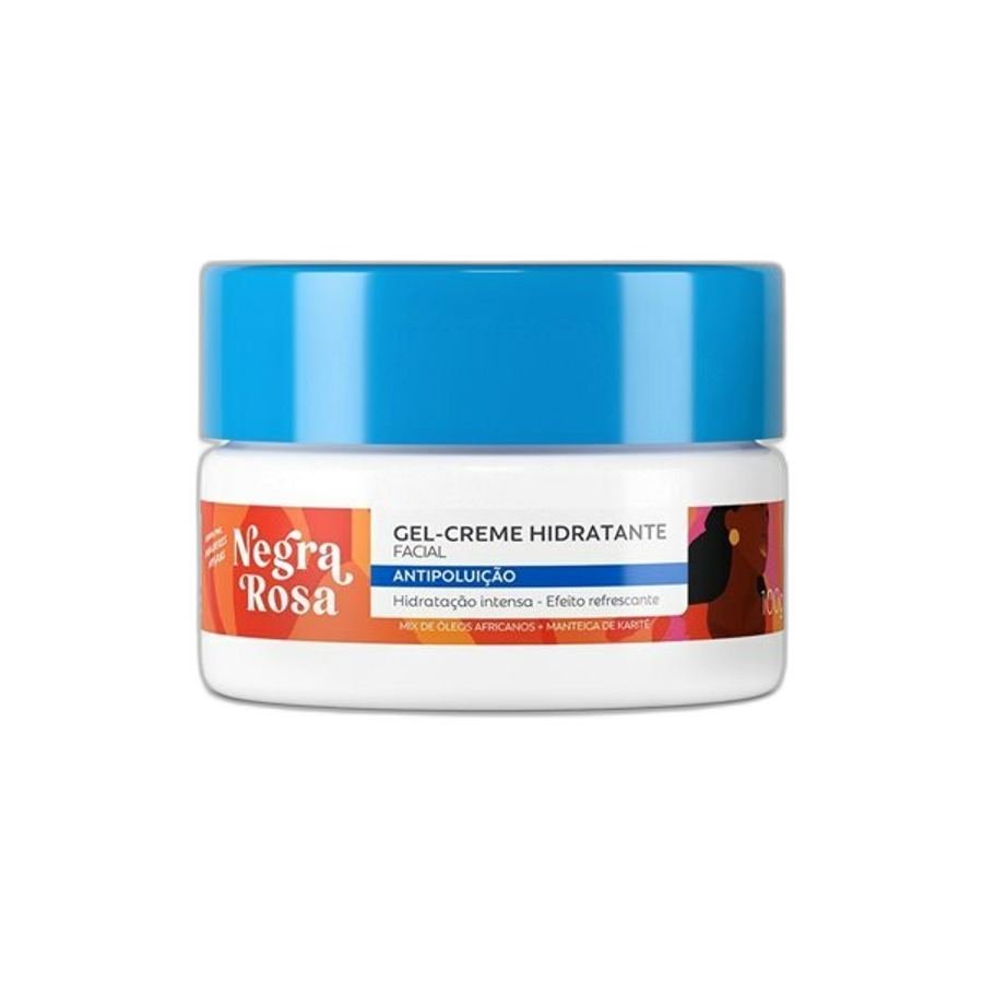 Gel Creme Facial Hidratante Antipoluição Negra Rosa 100g